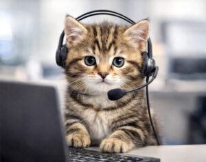 cat taking calls